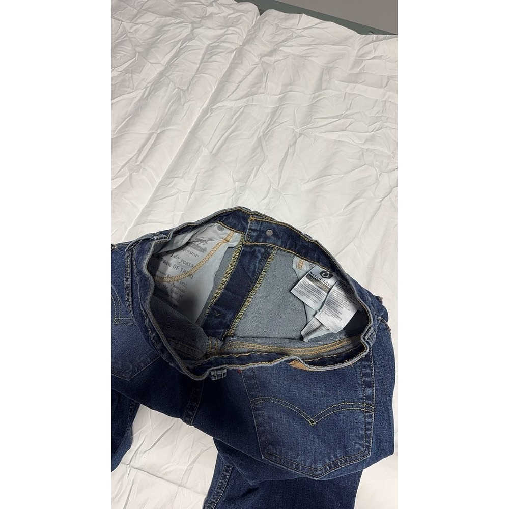 Levis 505 Mens Blue Denim Regular Fit Straight Leg Jeans 30x30